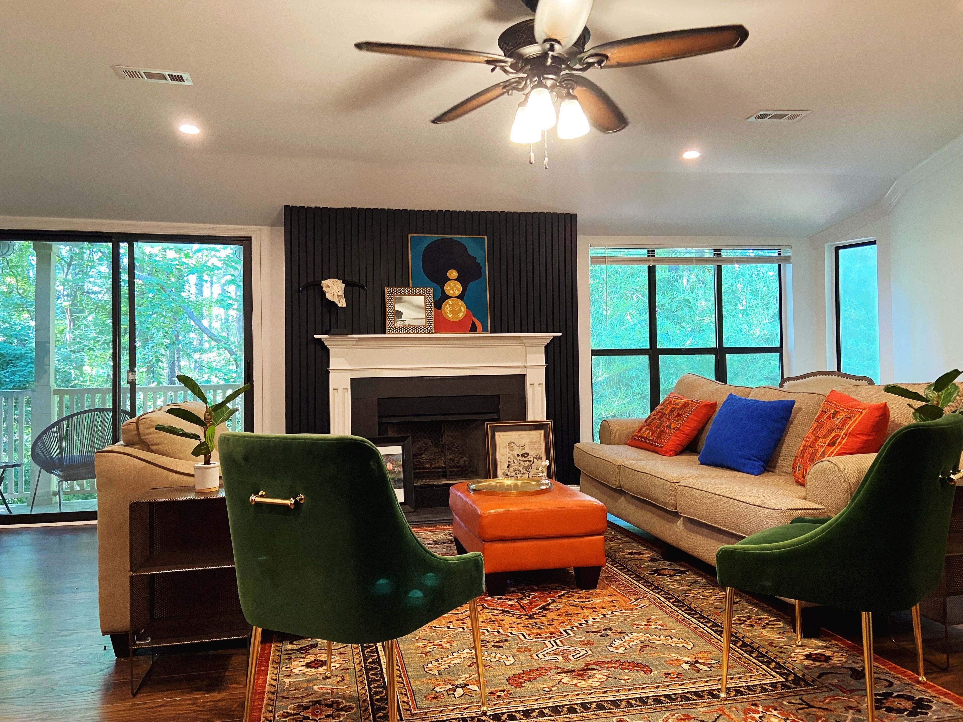 Spacious Living Room. Open space concept with kitchen. 