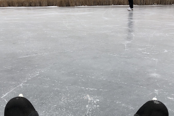 Our quiet bay is the perfect place to ice skate!