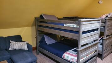 1 bedroom, desk, iron/ironing board, travel crib