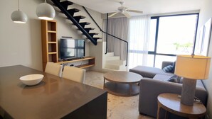 Exclusive Apartment, 2 Bedrooms | Living area - Anah 304 Norte (Playa del Carmen)