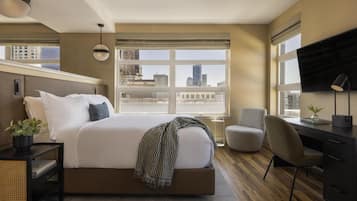Egyptian cotton sheets, premium bedding, down comforters, in-room safe