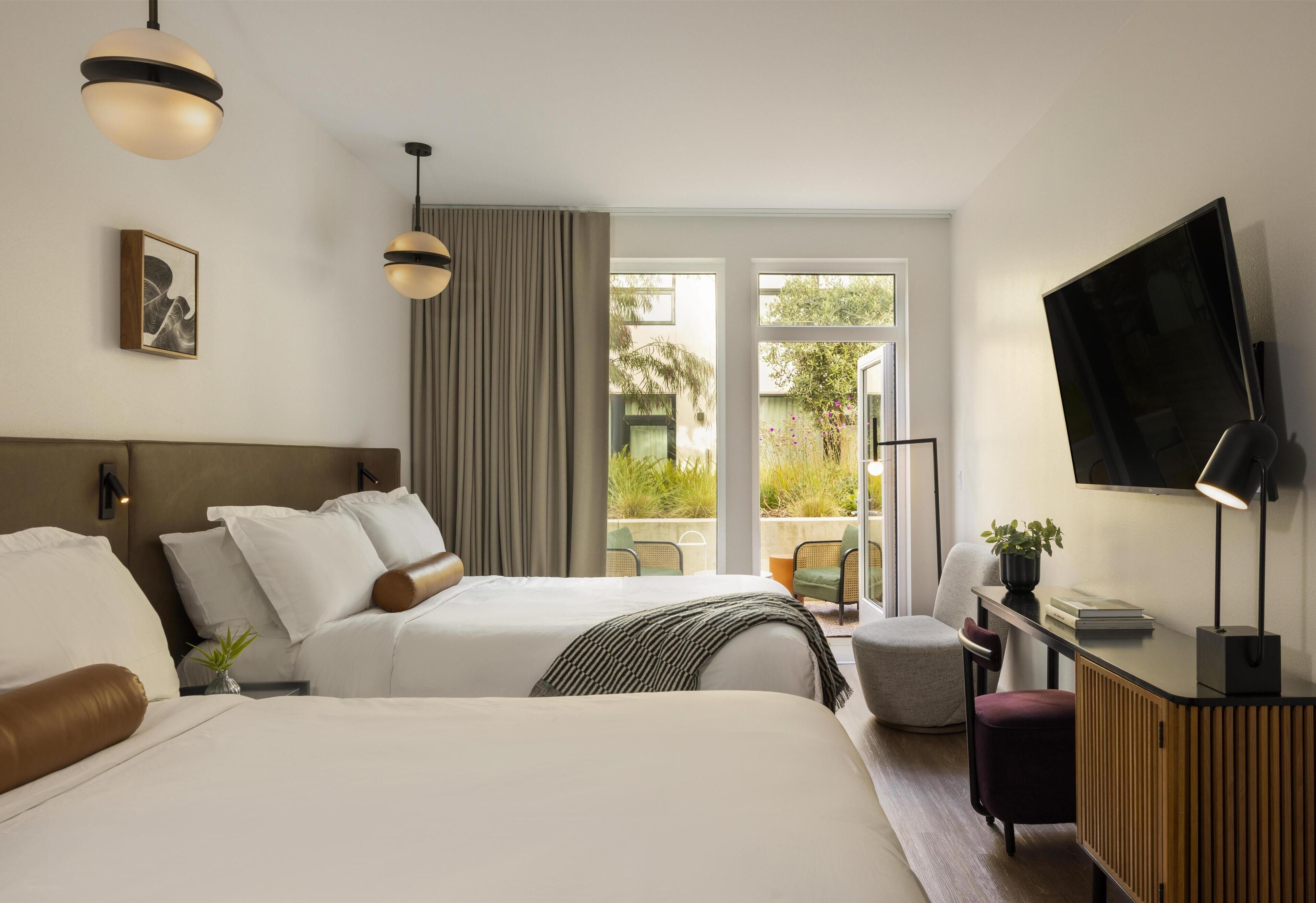 Egyptian cotton sheets, premium bedding, down comforters, in-room safe
