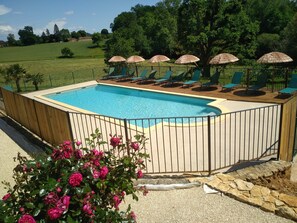 Outdoor pool, a heated pool - Magnificent estate for 18 people with private heated pool in Sarlat (Prats-de-Carlux)