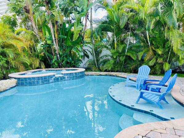 Outdoor pool, a heated pool