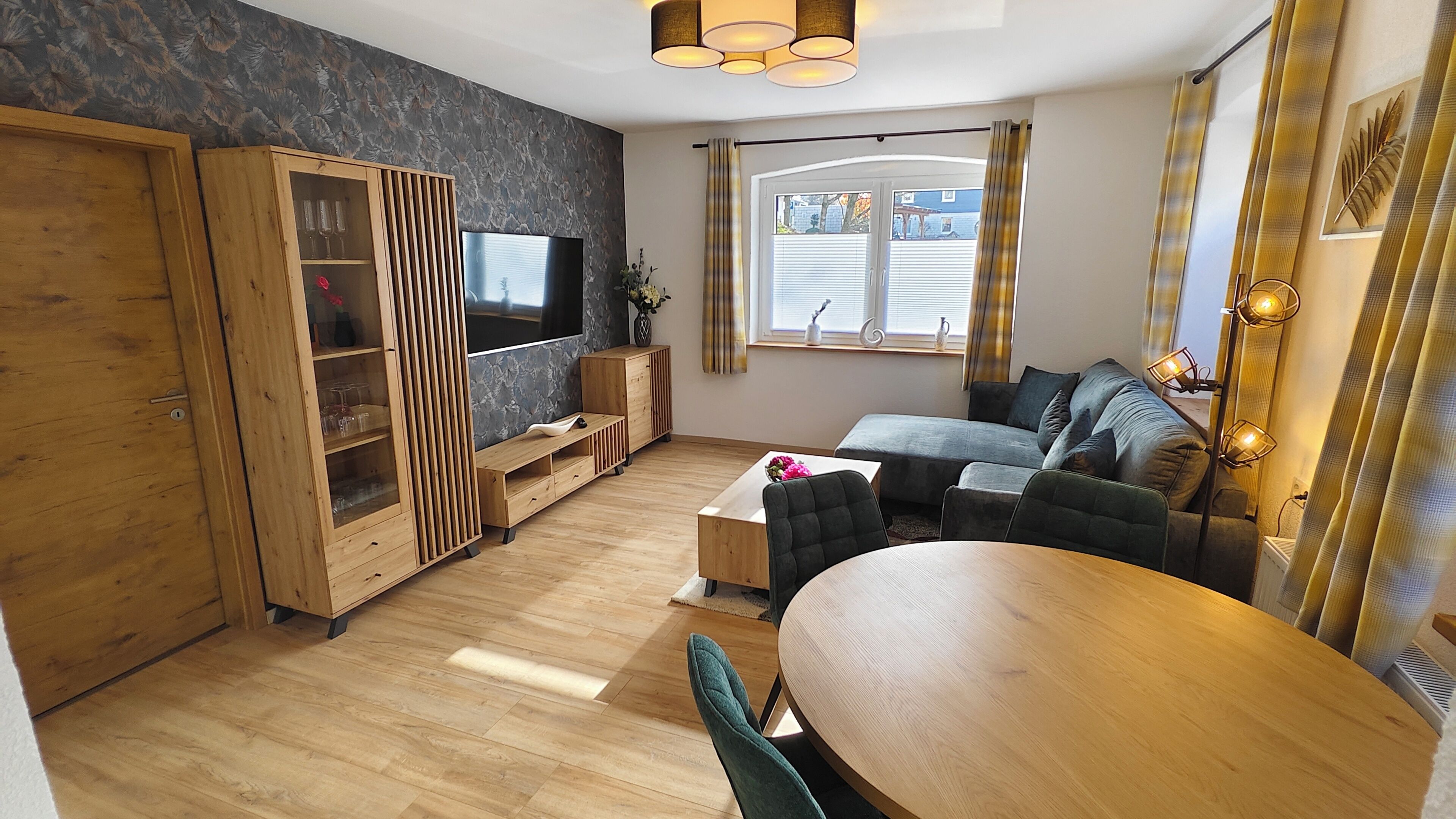 Deluxe Apartment, 2 Bedrooms | Living area | TV, tablet