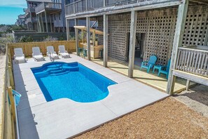 Piscine extérieure, piscine chauffée