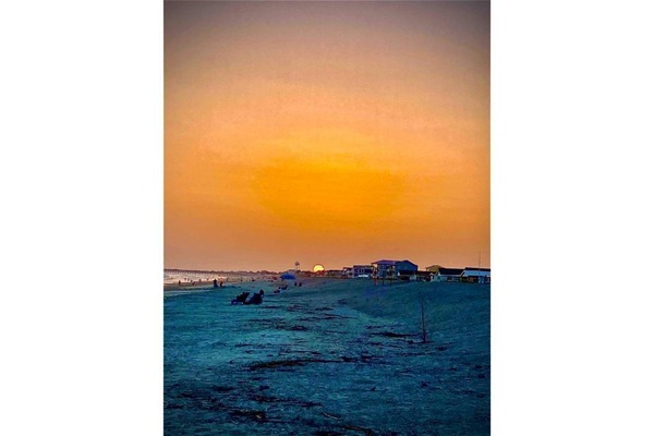 On the beach, sun loungers