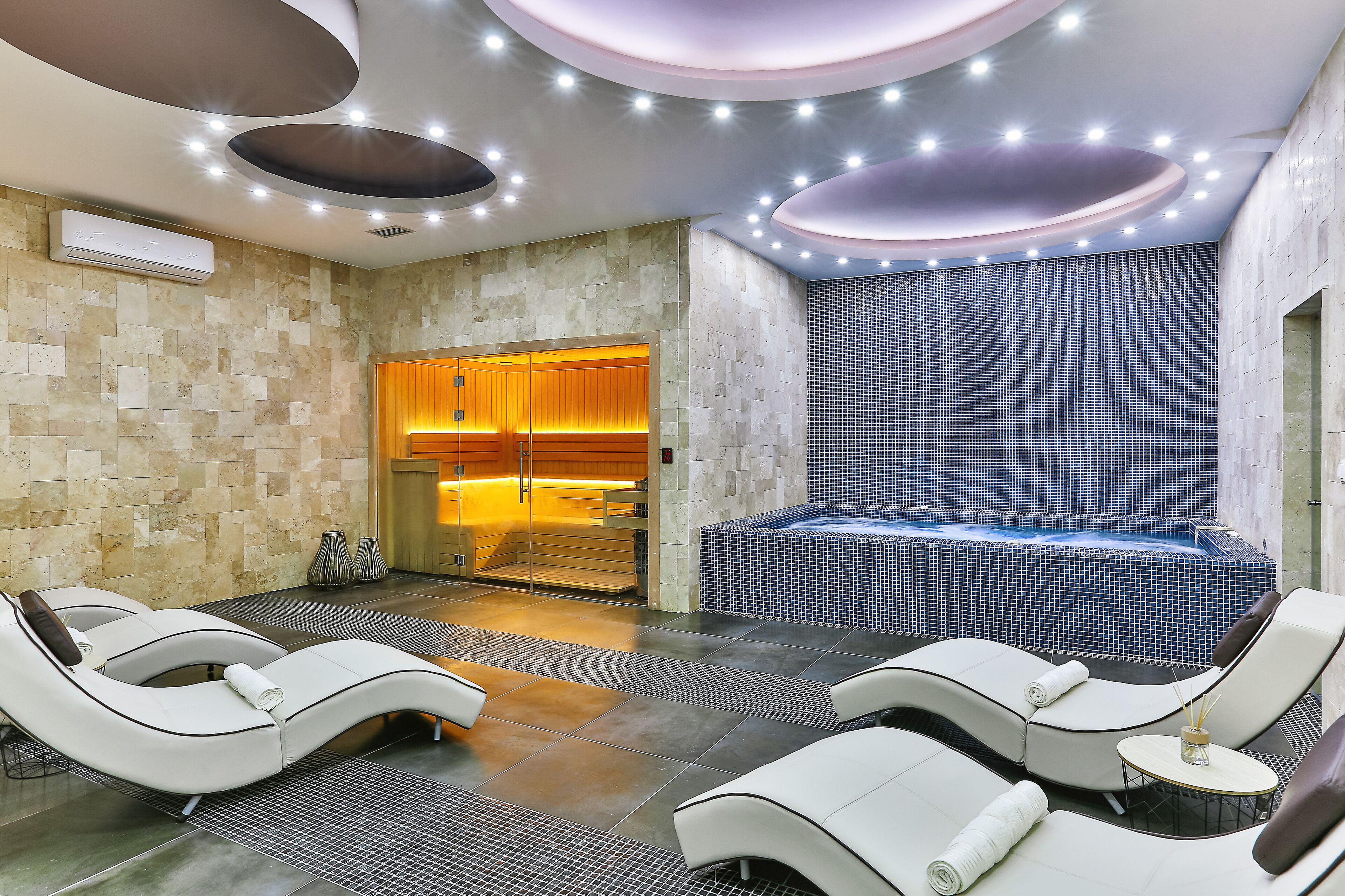 Phòng tắm hơi, bồn tắm thủy lực, phòng xông hơi, massage mô sâu 