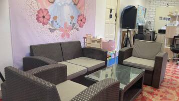 24-inch flat-screen TV with cable channels, TV