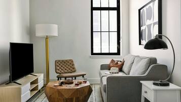 40-inch flat-screen TV with digital channels, TV