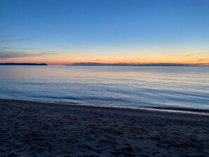 On the beach, sun-loungers, beach towels - Stunning Lake Michigan Home with fireplace, steam room and sauna! (Lake Leelanau)