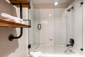 Combined shower/bathtub, hair dryer, towels - Lodge at Mtn Village A218 | Ski-In/Out | Hot Tub | Plaza View | Pool (Park City)