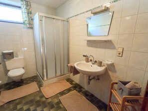 Shower, towels, soap