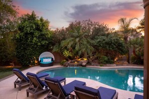 Outdoor pool, a heated pool