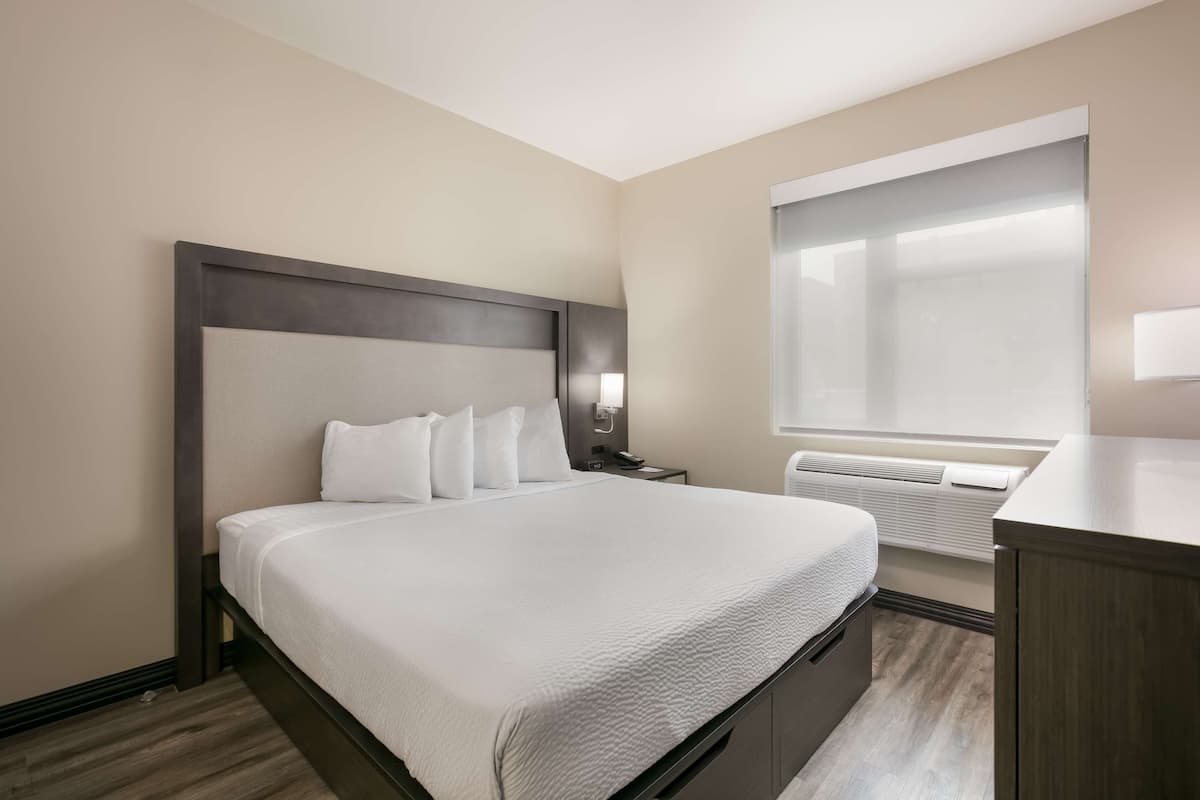 Standard Room, 1 Queen Bed, Non Smoking | Laptop workspace, cribs (free), WiFi (free), bed sheets