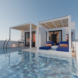 Grand Villa with Sea View and Heated Pool | 객실에서 보이는 전망