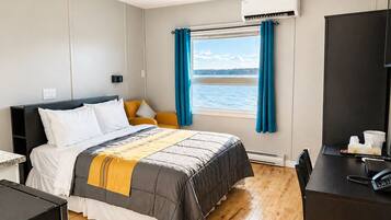 Premium bedding, individually furnished, desk, laptop workspace