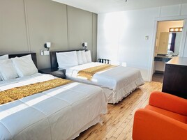 Premium bedding, individually furnished, desk, laptop workspace