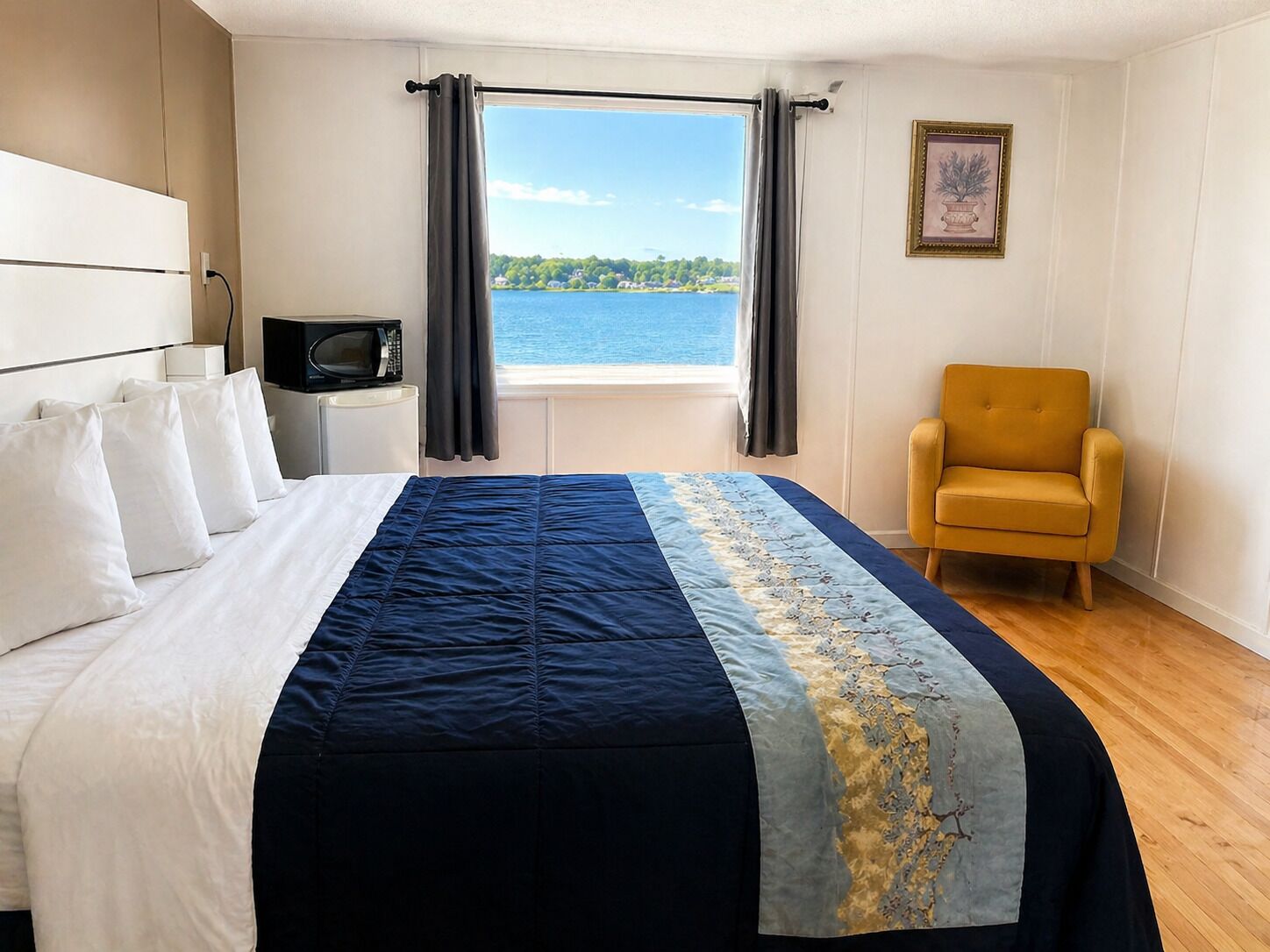 Premium bedding, individually furnished, desk, laptop workspace