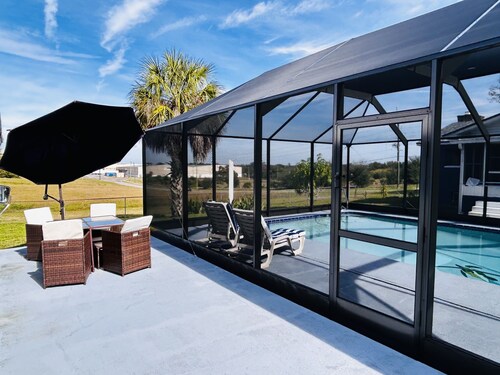 Adorable guest suite with private pool and entrance.