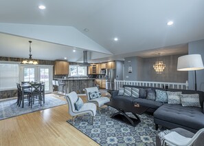 TV, fireplace, DVD player, ping pong