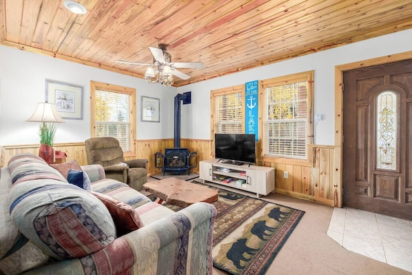 Smart TV, fireplace