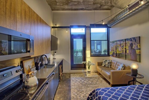 Chic Ultramodern Minimalist Studio Loft + Patio