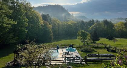 Modern private home 30 acres w/ pool, river, billiards, & near 4 ski mtns