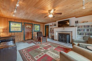 Télévision, cheminée