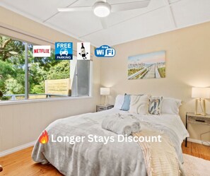 2 bedrooms, iron/ironing board, free WiFi, bed sheets