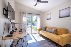 Smart TV, fireplace, table tennis, video library