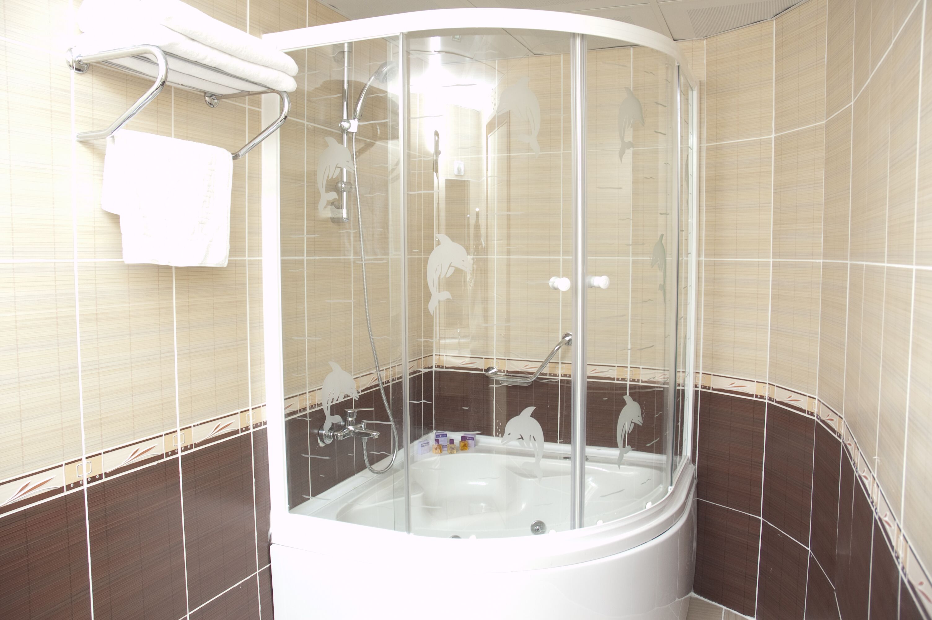standard double room | bathroom | combined shower/bathtub, rainfall showerhead, free toiletries
