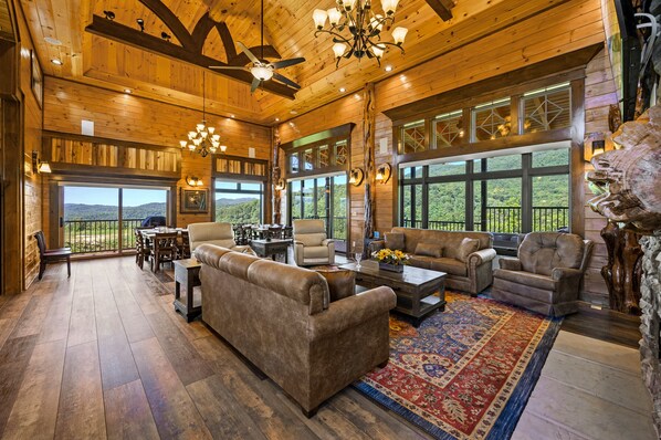 Smart TV, fireplace, video games