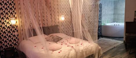 1 chambre, fer et planche à repasser, lit de bébé portatif