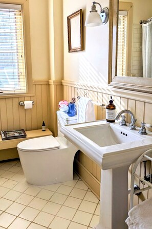 Eco-friendly toiletries, hair dryer, towels, soap - Historic Rustic Kingston Home. (KINGSTON)