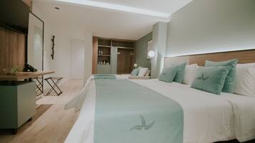 Caja fuerte, sistema de insonorización, wifi gratis y ropa de cama