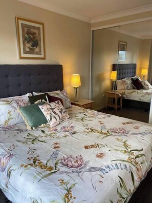 2 bedrooms, iron/ironing board, travel crib, WiFi