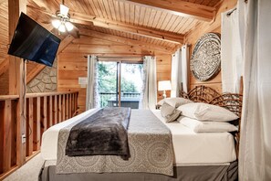 1 bedroom, memory foam beds, desk, iron/ironing board