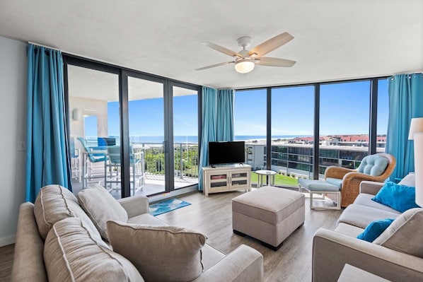 TV, DVD player - Anastasia #604 Ocean front property with panoramic view of ocean/beach (St. Augustine Beach)