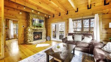 Smart TV, fireplace, table football