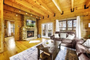 Smart TV, fireplace, table football