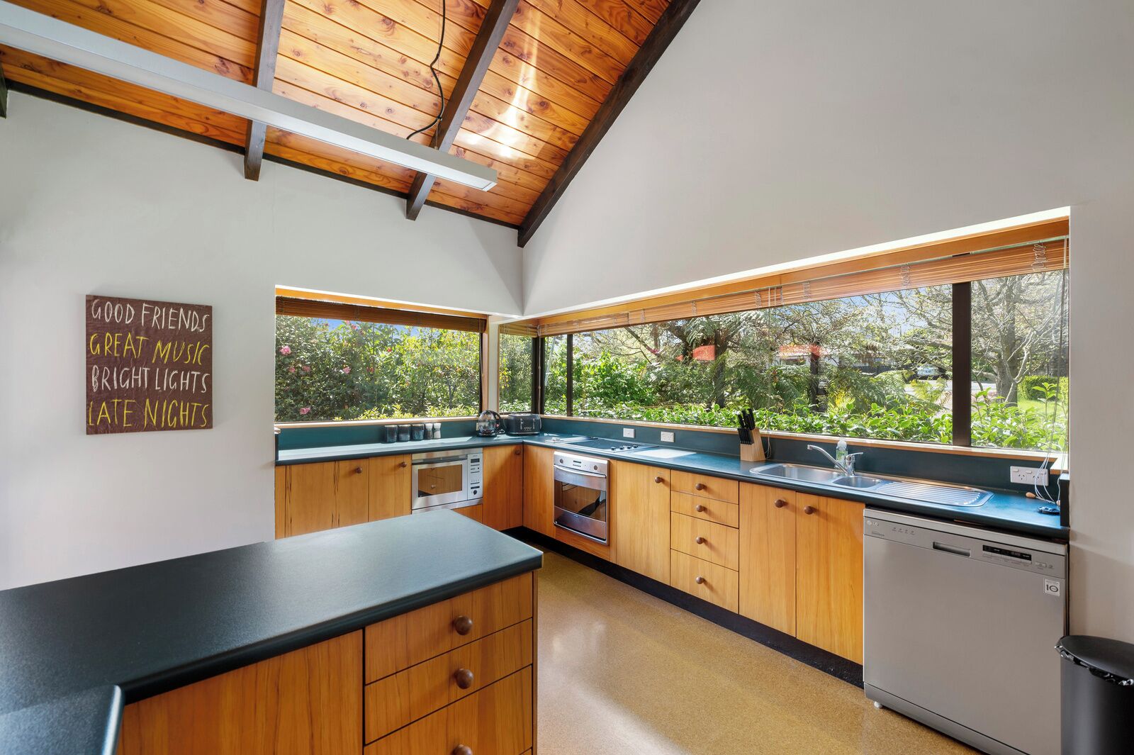 Fridge, microwave, dishwasher, toaster