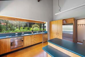 Fridge, microwave, dishwasher, toaster