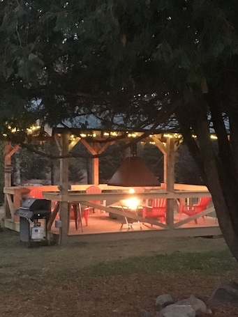 Outdoor dining. Studio Suite 1 with full kitchen