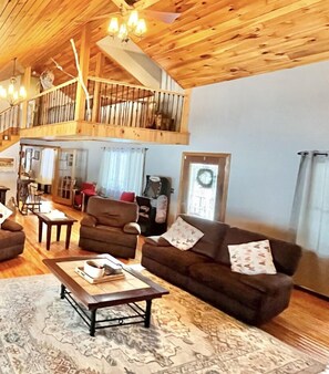 Smart TV, fireplace, video games, DVD player