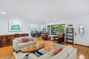 Smart TV, caminetto, libri