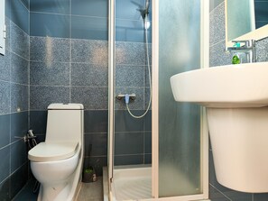 Dusch, handdukar och tvål