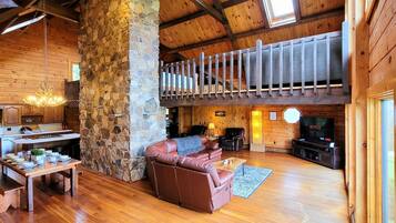 Smart TV, fireplace, video games, foosball