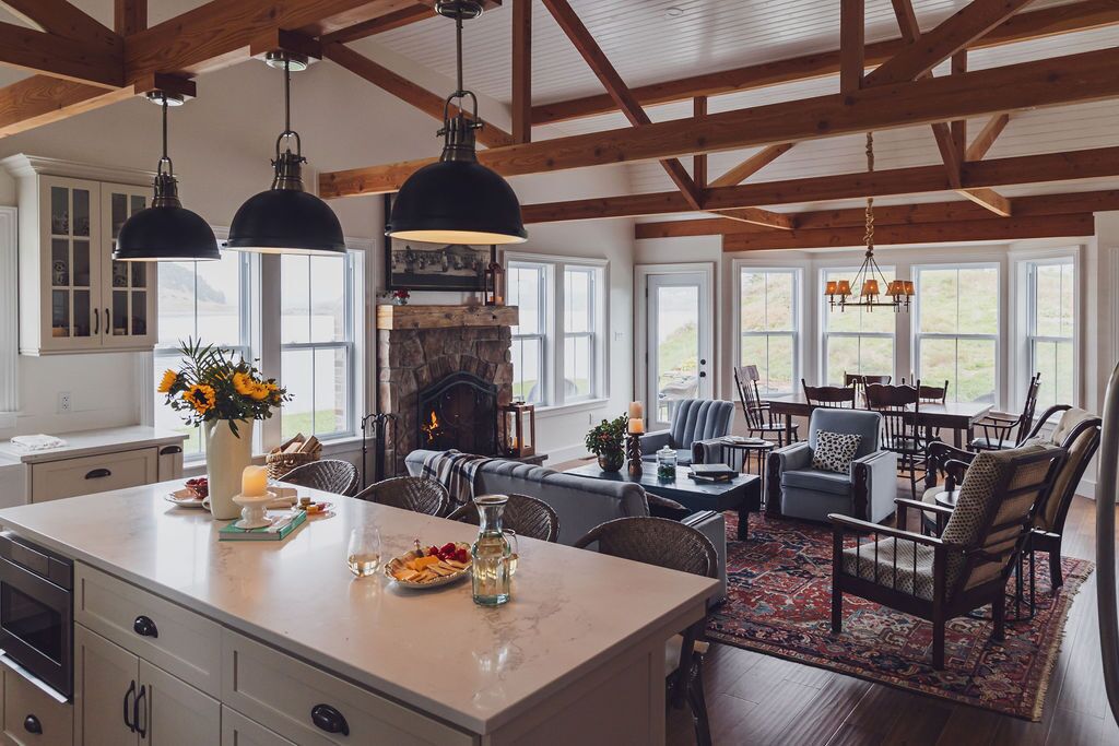 Gracious Living Room with Water Views 