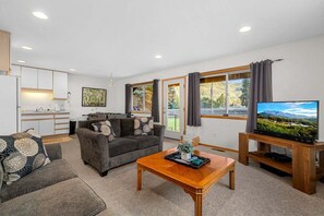 Una televisión, una chimenea, Netflix, libros